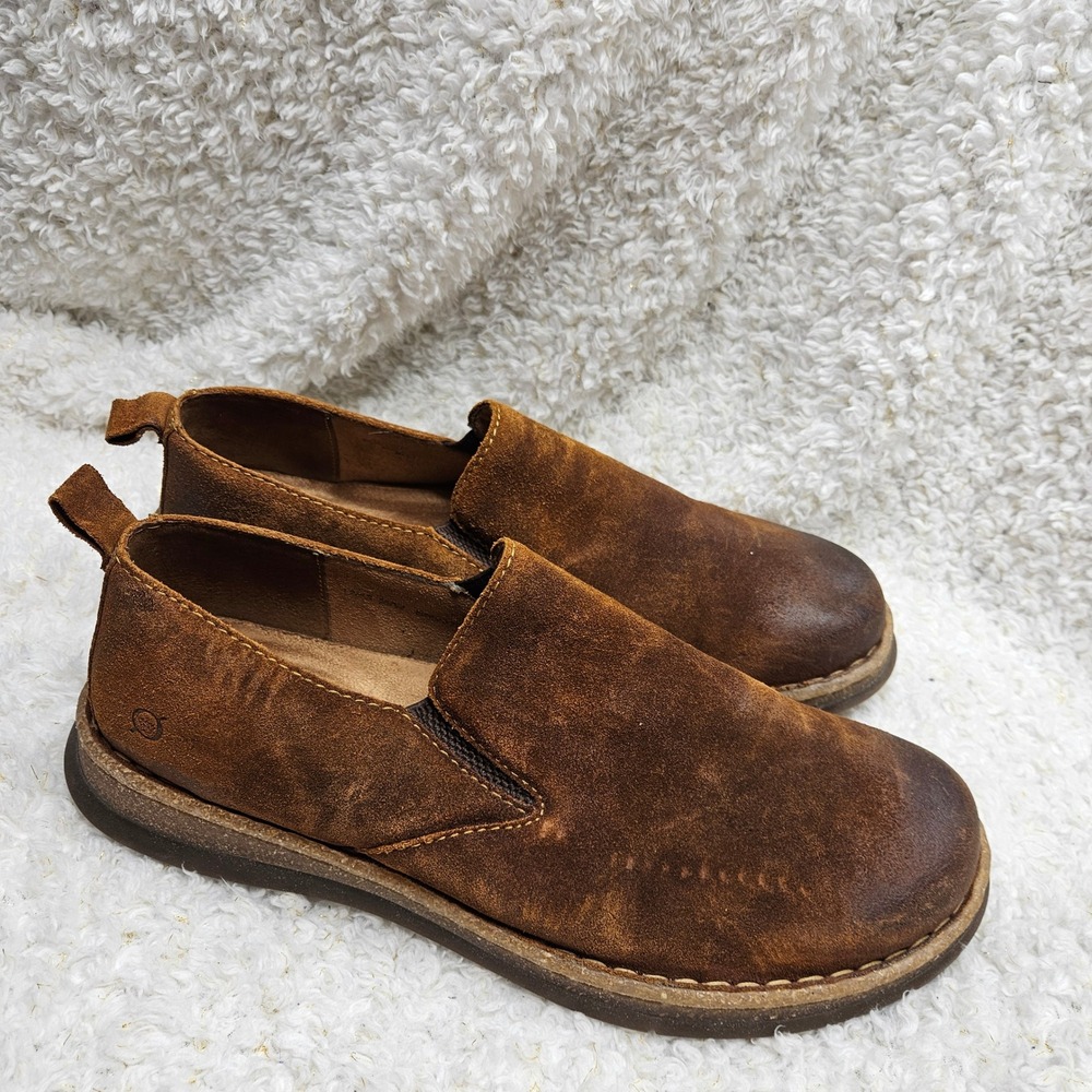 Born Bryson Mens Slip-on Distressed Leather Loafers sz 12